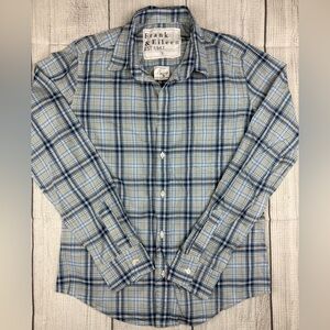 EUC! Frank & Eileen Barry Shirt Casual Plaid Button Down Blue Sz Small